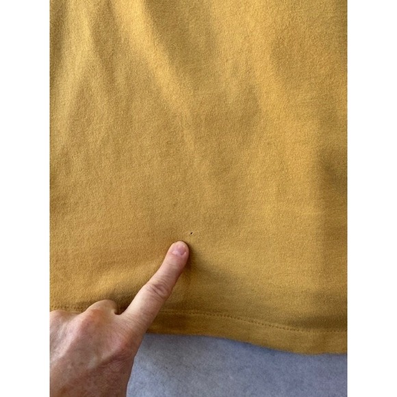 Vintage Y2K Grunge Preppy American Eagle Shirt Long Sleeve SML Yellow - Picture 5 of 7